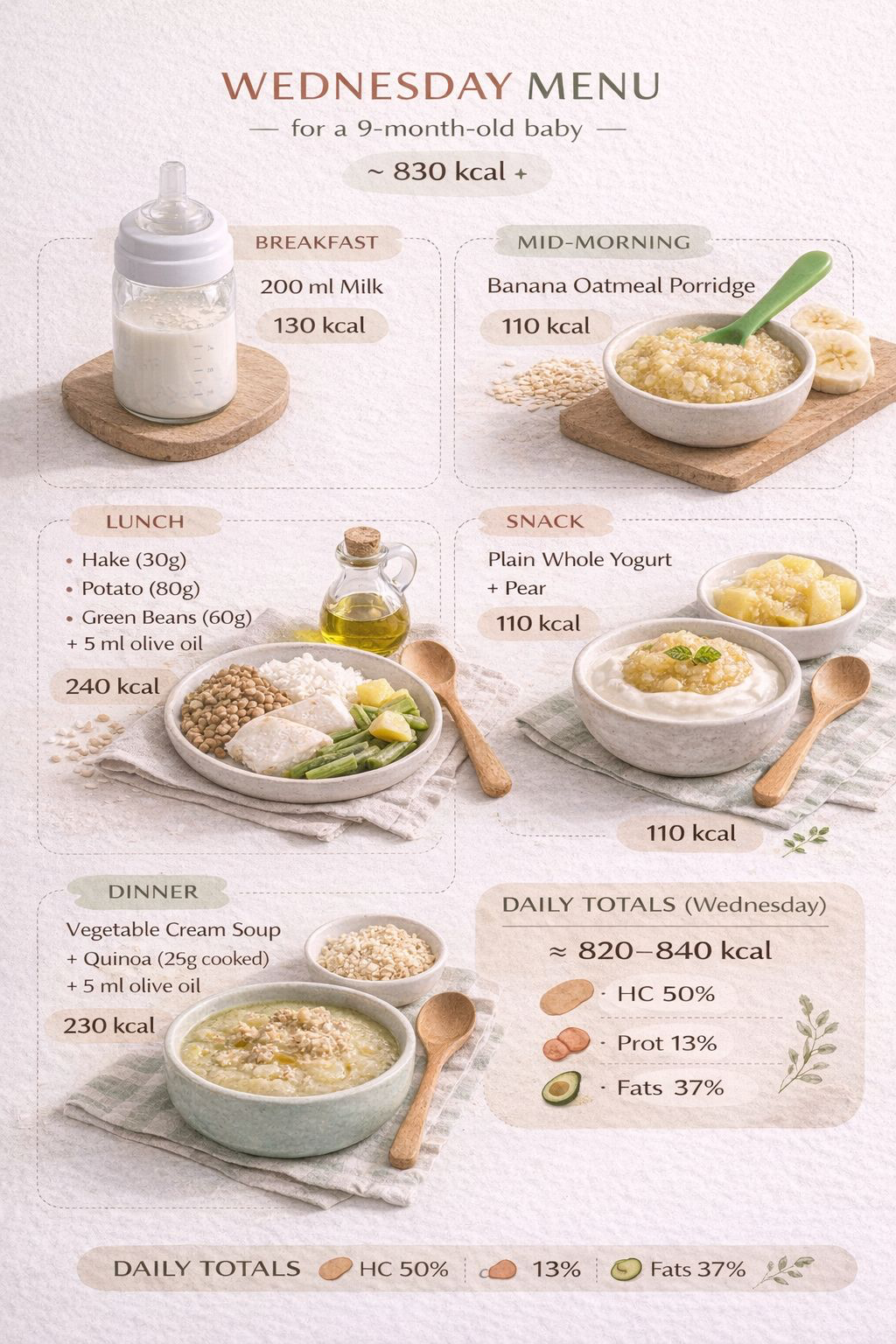 Cardapio de quarta para bebe de 9 meses